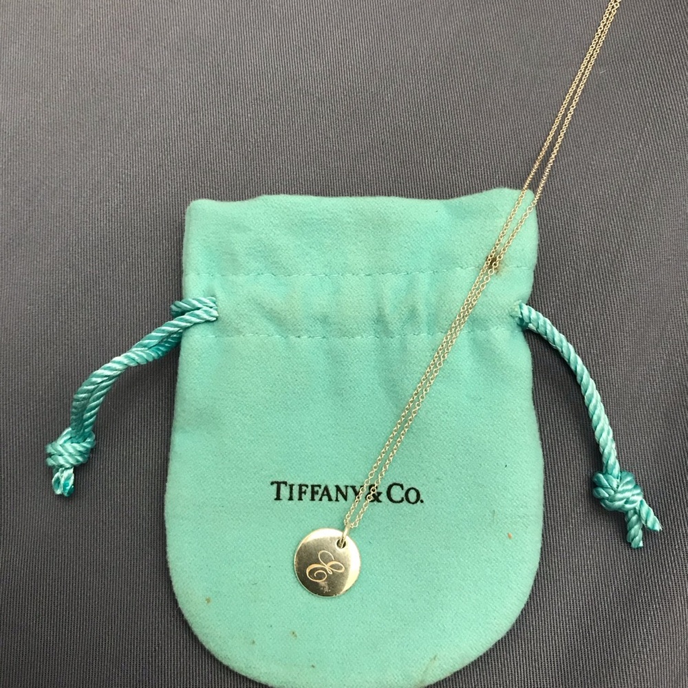 Tiffany & Co. Silver Initial Pendant Necklace
